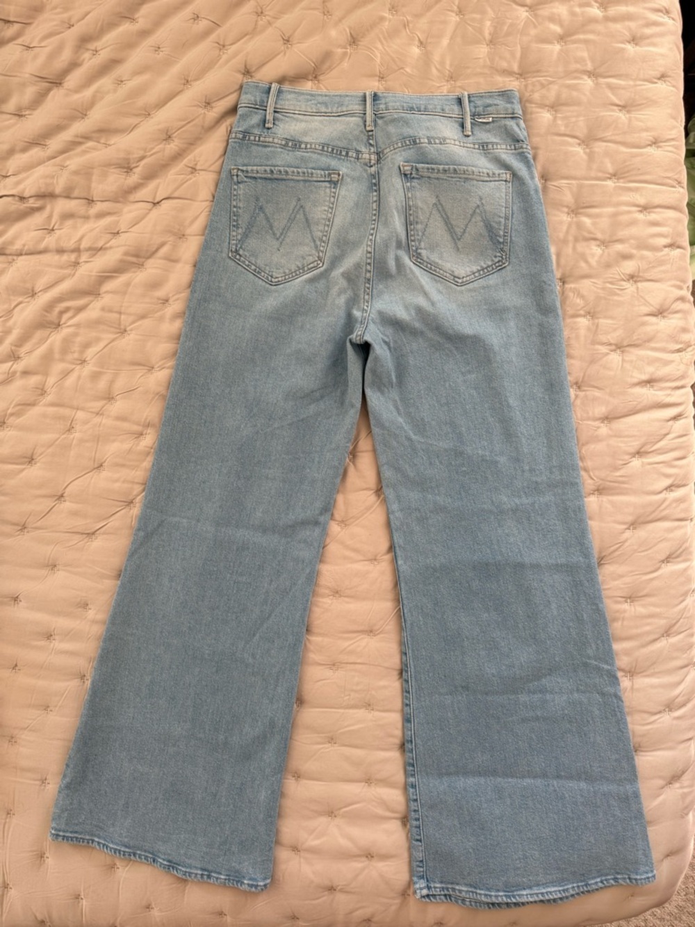 MOTHER hustler roller flood Cherie Cherie wide leg flare jeans Size 28 NWOT - Picture 4 of 7